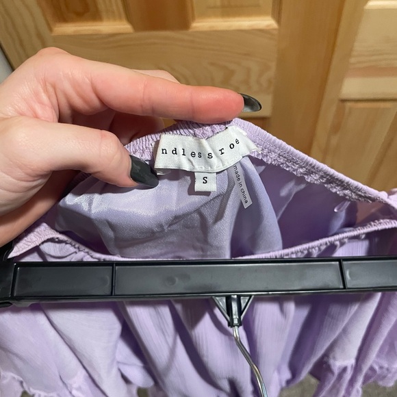 Lilac Off The Shoulder Romper - Picture 3 of 3